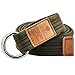 Samtree Canvas D Ring Belts,Adjustable Solid Color Military Style Web Belt Buckle(46