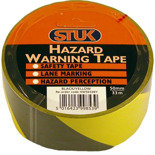 STUK HAZ WARN Tape BK/YLW 50X33M*