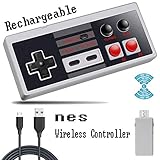 Rechargeable Nes Classic Wireless Controller For Nintendo Nes Classic Editionã€Nes Classic Mini Controller. Zero Delay A+B Rapid Buttons,Built-In Battery Use 8H, Plug And Play Nes Controller(White)