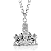 Hari Darpan Hindu Lord Tirupati Balaji, Sri Venkateswara Swamy Pendant Locket with Chain Necklace For Men And Women, Stainless Steel