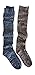 Knee High Boot Socks for Women, Multi-Color in 2 Pack by Lucky Love (Brown + Black Patterned)