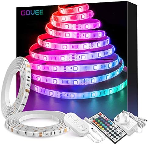 LED Strip Lights 10 Metre, Govee Waterproof RGB Strip Lighting Kit with Remote, Multicolour LED Rope Light with Bright 5050 LEDs for Indoor and Outdoor Decoration, 2pcs x 5m with UK Plug