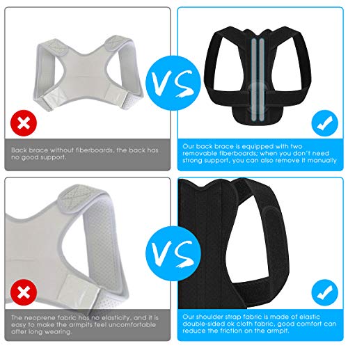 Correttore Postura Supporto Fascia Traspirante Regolabile Posturale Correzione Allevia il Dolore alla Schiena al Collo e alle Spalle per Uomo e Donna