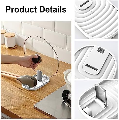 2 Pezzi Poggia Mestolo Cucina, Porta Mestoli da Cucina, Coperchio e poggia Cucchiaio Lavabile in Lavastoviglie Porta Coperchi Pentole, per Coperchio Pentola, Cucchiai, Bacchette, Spatola — foto 5 di 7