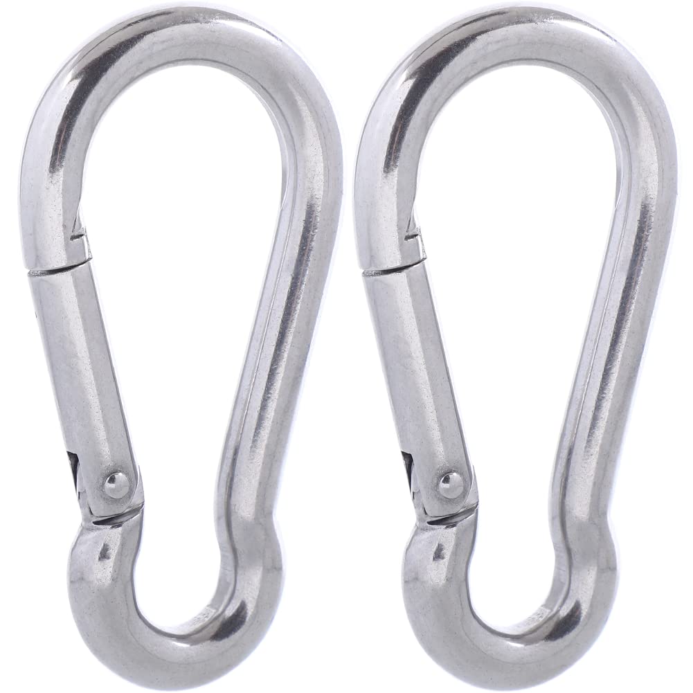 SEPWIK Carabiner Clips - 316 Stainless Steel, Heavy Duty Hooks, Keychain - Multi-Purpose Spring Snap Hook for Dog Leash, Outdoor Camping, Swing, Hammock