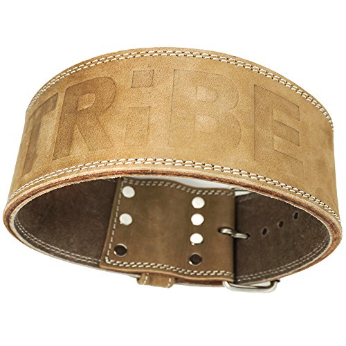 Tribe Lifting Leather Weight Lifting Belt | 4" Wide by 10mm Thick | Single Prong | For Men and Women - Thumbnail 2