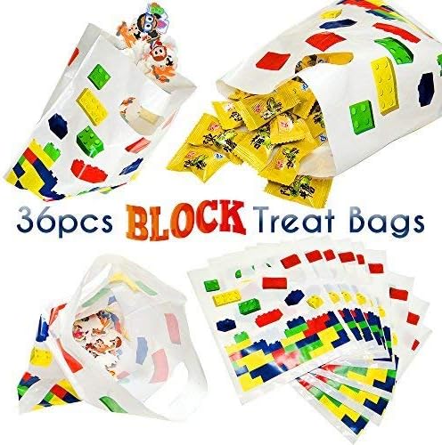Building Block Treat Bags, 36pcs for Lego Themed Children Birthday Party