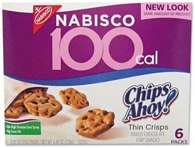 Nabisco 100 Calorie Chips Ahoy Chocolate Chip Cookie, 6 Packs/Box [Set of 4]