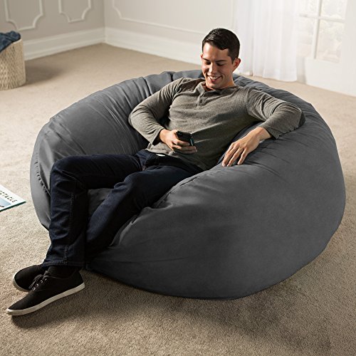 Jaxx 5 Foot Saxx - Big Bean Bag Chair for Adults, Charcoal