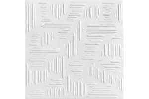 À LA MAISON CEILINGS R60 Country Wheat Foam Glue-up Ceiling Tile (128 sq. ft./Case), Pack of 48, Plain White