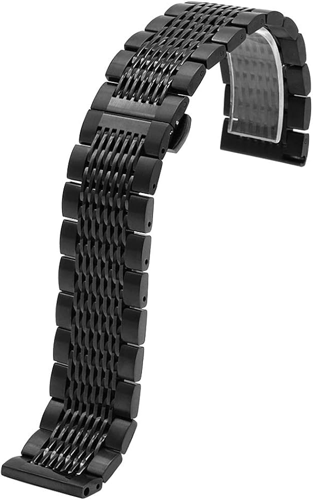 Kai Tian Classy 20mm Stainless Steel Black Mesh Watch Strap Band for 2021 Samsung Galaxy Watch 4/4 Classic/Active 2 44mm 40mm/ Galaxy Watch 3 41mm for Galaxy Watch 42mm - Image 5