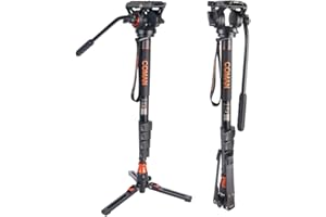Famall Monopod with Feet, Coman Professional Video Camera Monopod with Tripod Stand 70.6 inch Max Load 22 Lbs for Cameras, Canon, Nikon, Sony, DSLR, Video Camcorder