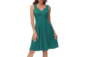 GRACE KARIN Women's Sleeveless Wrap V-Neck A-line Bridesmaid Cocktail Party Dress