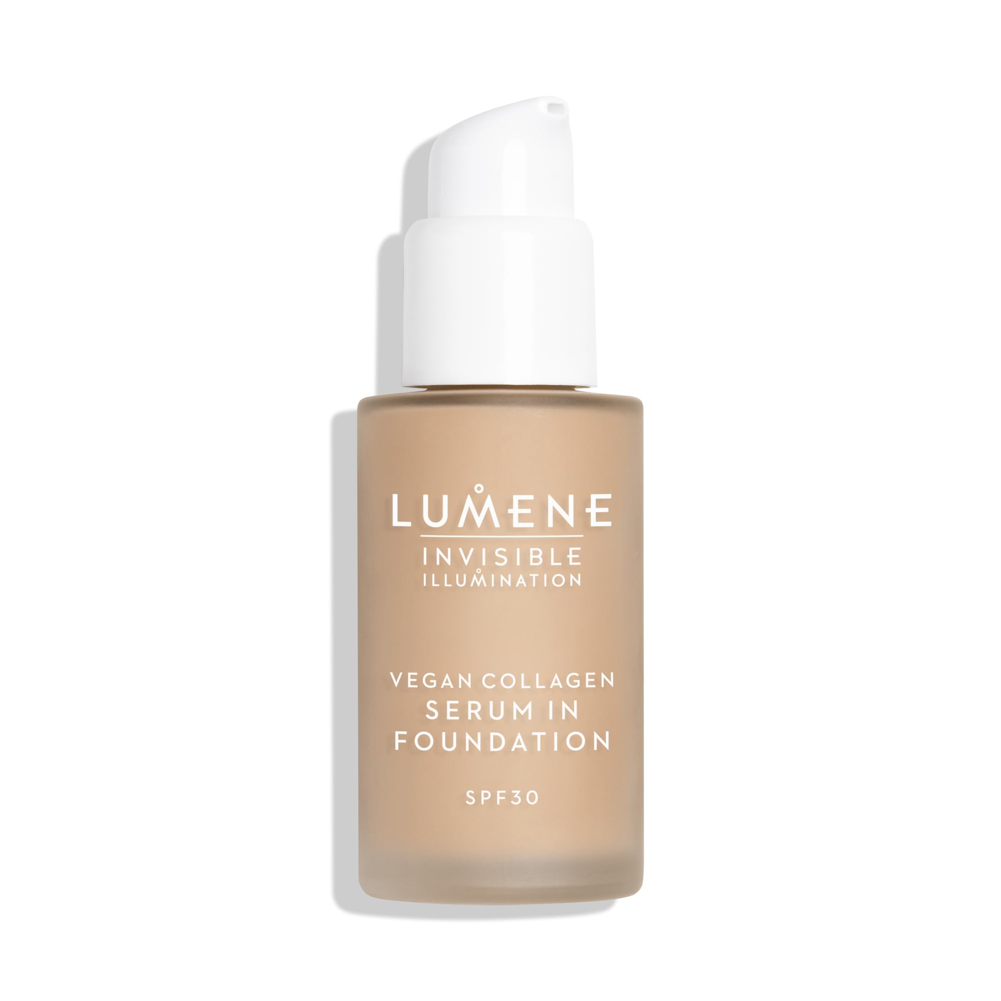 LUMENE Invisible Illumination Tinted Serum Foundation SPF30 with Vegan Collagen Serum & Hyaluronic Acid, Shade 4, 30 ml