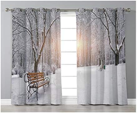 Goods247 Blackout Curtains,Grommets Panels Printed Curtains Living Room (Set of 2 Panels,55 95 Inch Length),Winter