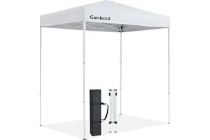Gardesol 6'x4' E-Z Pop Up Outdoor Portable Canopy Tent with Carry Bag and White Frame, UV-Protected - White