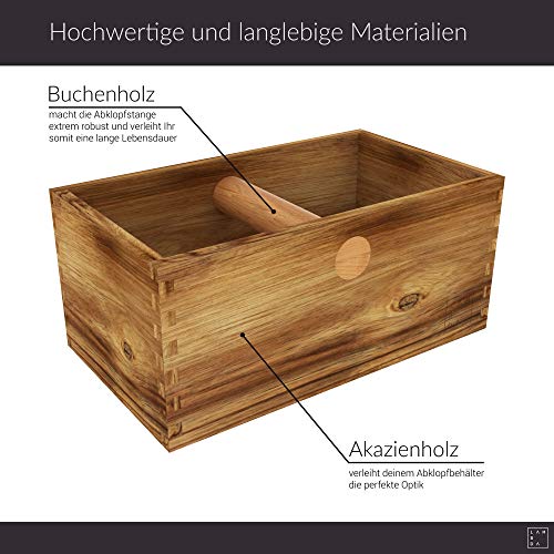 Lambda Coffee Espresso Abklopfbehälter für Siebträger aus Akazienholz I 100% Nachhaltiger Abschlagbehälter für… – Bild 5