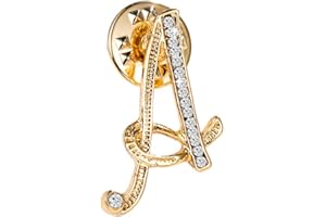 ETHOON Initial Letter Brooch Pin Small Lapel Pin Tie Tack Name Personalized Gifts for Women Men Gold A-Z