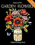 Garden Flowers: Adult Coloring Book (Black Background) by Stefania Miro, Happy Coloring