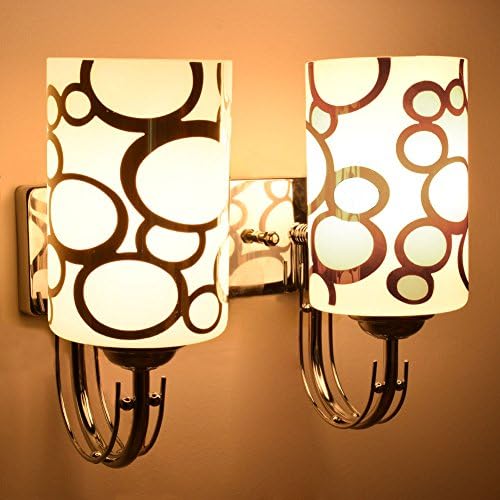 Homelek two-light Interior wall ficture, Brushed Nickel Finished with Frosted Glass Cover Wall Sconce