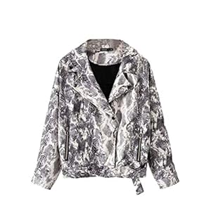 51XrQ7eowPL. SS300 BIRAN-5 Abrigos Moda Mujer Elegante Mujer Retro Imprimir Único Serpiente Motocicleta Chaqueta Chaqueta Marea 51XrQ7eowPL. SS300