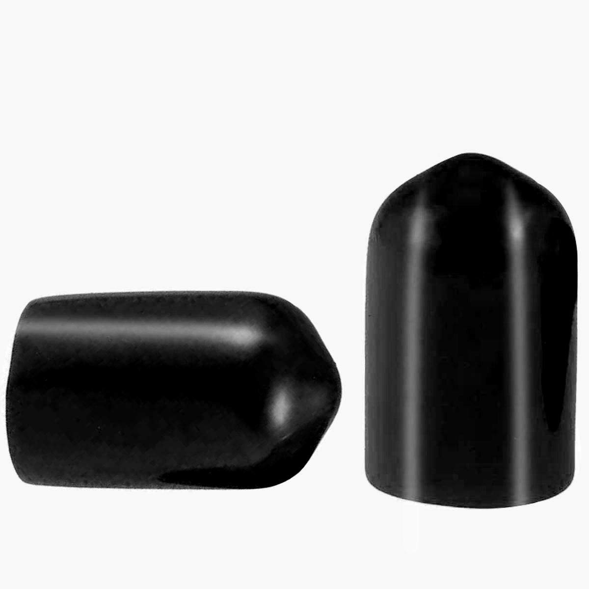 50 Pcs Screw Thread Protectors, PVC Rubber Round Tube Bolt Cap Plastic End Cap Cover Thread Protectors Black, Inner Dia 8.5mm
