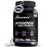 BOSCENT Apigenin Supplement 100mg│98% Highly Purified│Apigenin Supplement for Sleep, Mood, Cognition and Relaxation│Non-GMO, No Fillers - 60 Capsules
