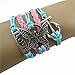 Doinshop New Useful Cute Nice Fashion Infinity Love Butterfly Anchor Leather Charm Alloy Bracelet DIY