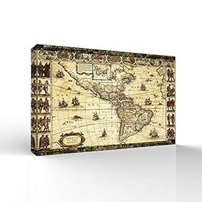 Canvas Wall Art World Maps Pictures Home Wall Decorations for Bedroom Living Room Paintings Canvas Prints Framed - 12x18 inches