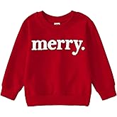 AG AGUU Merry Christmas Sweatshirt for Toddler Baby Girl Boy Merry Letter Chenille Patch Shirts Long Sleeve Winter Clothes