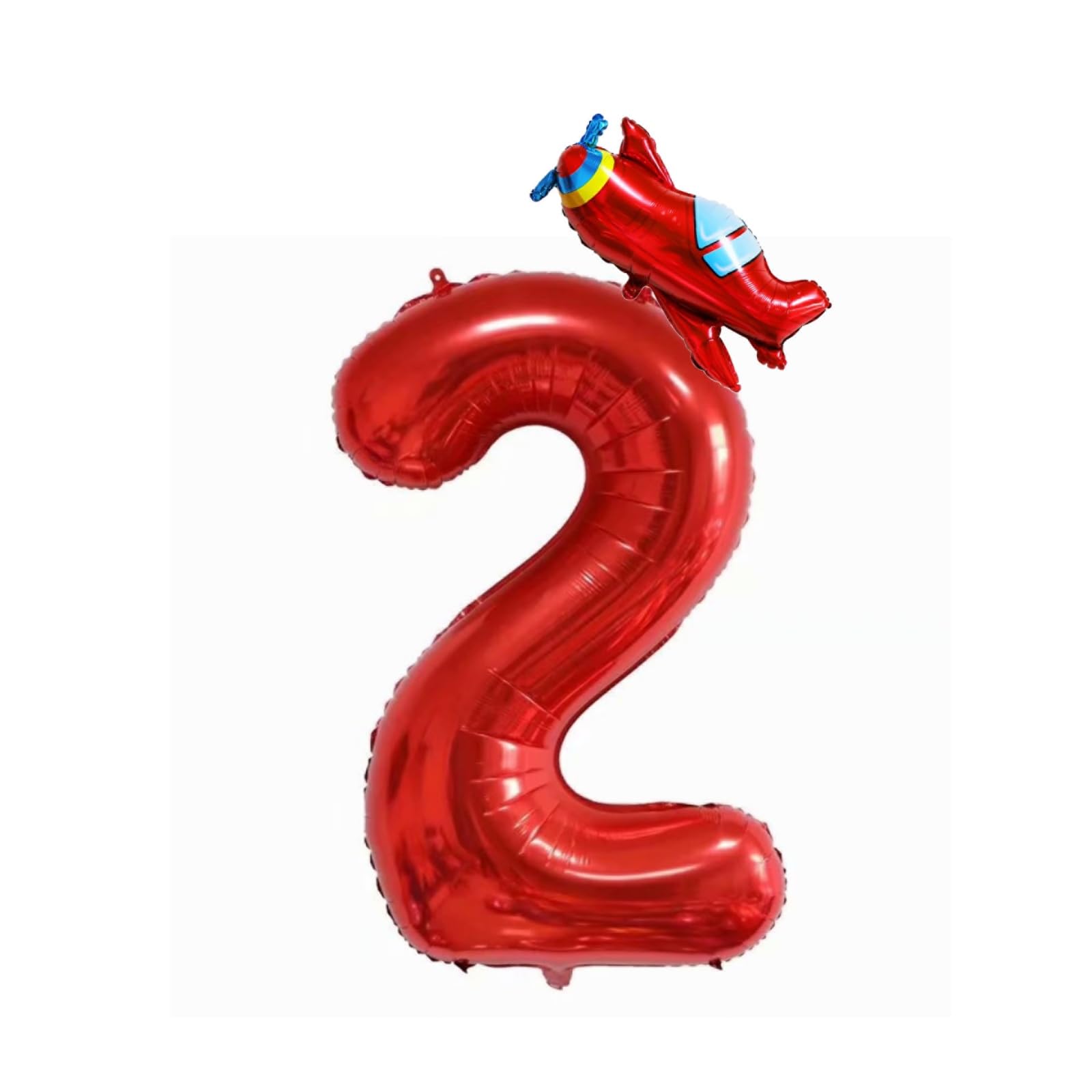 Photo 1 of Airplane 2nd Birthday Party Decorations Balloons?40inch Red Number Balloons 2?2nd Birthday Decorations for Boys Airplane Birthday Party Supplies (Red Airplane Numbers 2)