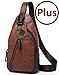 FreeMaster Sling Pack Chest Bag Men's Shoulder Backpack PU Bag Outdoor Cross Body Bags Retro Bag Walking Hiking Camping Gym Cycling Daypack (Brown Plus)