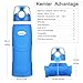 Kemier Collapsible Silicone Water Bottles-750ML,Medical Grade,BPA Free.Can Roll Up,26oz,Leak Proof Foldable Sports & Outdoor Water Bottles (Blue)