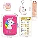 Unicorn Pencil Case- Kid Pencil Case- Unicorn Stationery Comes with Unicorn Keychains,Note Paper, Name Labels Stickers and Eraser Give a Gift Pencil Sharpener School Supplies for Children Presents