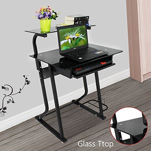 OGIMA Computer Desk with Sliding Keyboard PC Laptop Table Study Portable Workstation Elevated Shelf for Home Office Dorm