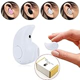Mini Smallest PChero Invisible Wireless Bluetooth Headphones Headset Earphones Earbuds with Mic For iPhone, iPad, Samsung, and Most Bluetooth Smartphones, Perfect for Using at Work Office - [White]