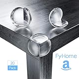 FyHome Furniture Clear Edge & Corner Protector for Child Safety Adhesive High Resistant Gel Corner Guards Best Baby Proofing (20 Pack) Table Corner Covers Baby Safety