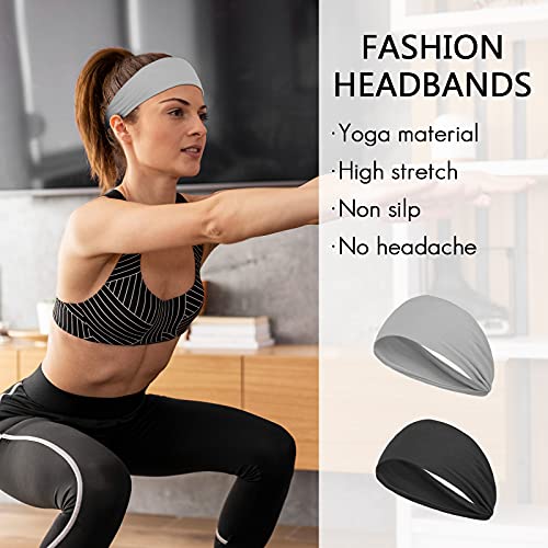 Women\'s Headbands Elastic Head Bands No Slip Fashion for Women Yoga Boho Hair Bands Workout Sports Sweat Headband