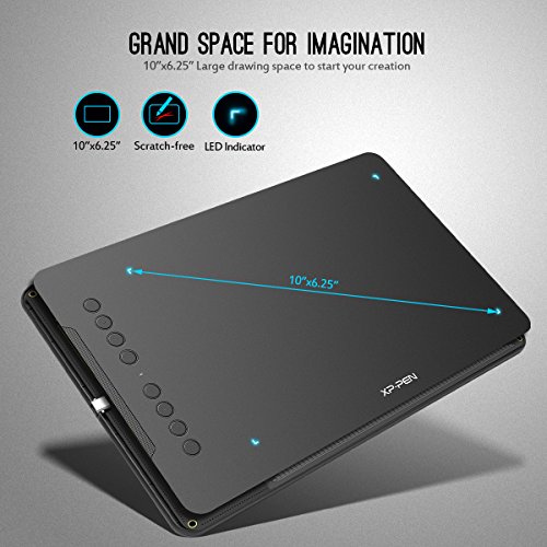 XPPen Deco 01 V2 Drawing Tablet, 10x6.25 Inch Graphics Drawing Tablet