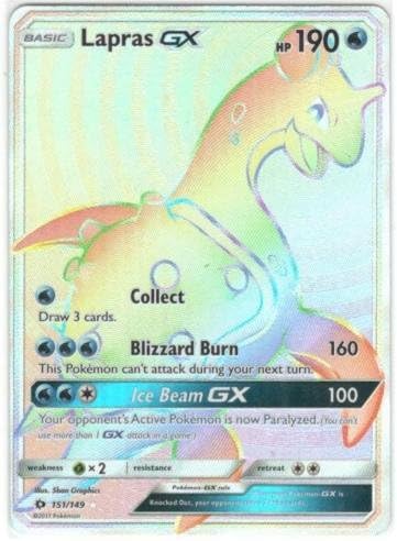 Lapras GX 151-149 (HYPER RARE) Pokemon TCG Card Games