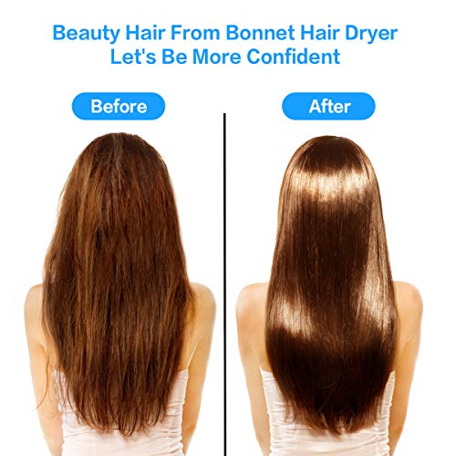 Bonnet Hood Hair Dryer Attachment, ProCIV Soft Bonnet Hooded Hair Dryer Hand Free for Natural Curly Hair Care Deep Conditioning Cap Styling Curling Updated Extended Hose Length With Blue Dry Towel