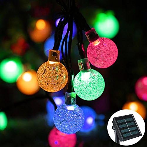 Solar String Light 20 ft 30LED Crystal Ball Waterproof Globe String Lights Solar Powered LED Fairy Lighting for Garden Home Landscape Party, Festival,Holiday Decorations(Multicolor)