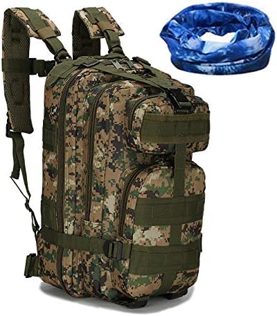 haoYK Tactical Pack Rucksack Outdoor Sport Hiking Trekking Camping Travel Backpack Pack Mountaineering Climbing Knapsack Camouflage Camo Backpack 30L