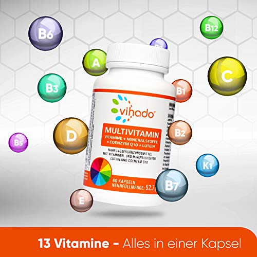 Vihado Multivitamin Tablets High Dose 26 Vitamins + Minerals + Q10