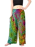 Orient Trail Women's Bohemian Yoga Tie-dye Wide Leg Palazzo Pants M/L Eagle Green