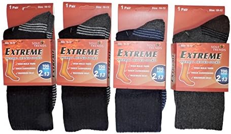 4 Pair Men's Heated Socks Warm All Season Supreme Thermal TOG Rating 2.13