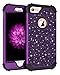 Casetego Compatible with iPhone 6S Plus Case,iPhone 6 Plus Case,Glitter Sparkle Bling Three Layer Heavy Duty Hybrid Sturdy Shockproof Protective Cover Case for Apple iPhone 6 Plus/6S Plus,Shiny Purple