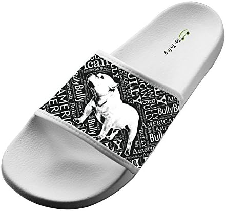 American Bully Dog Wide Upper Soft Slip-On Slide Slippers Beach Flat Slide Sandal for Men Womens