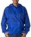 UltraClub Men's Solid 1/4-Zip Hooded Pullover Pack-Away Coat