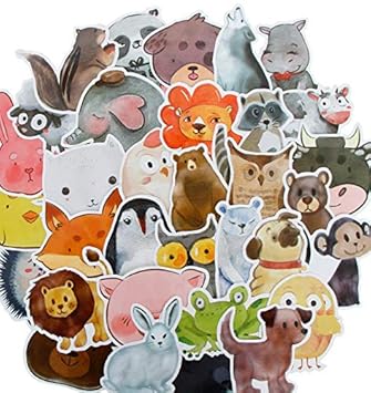 Linda acuarela Animal cartoon sticker JDM regalo pegatinas para ...
